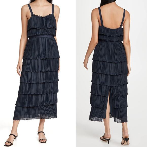 CINQ À SEPT Square Neckline Long Dress Size: S US 4 Women's Elaine Dress $495 - Picture 1 of 7